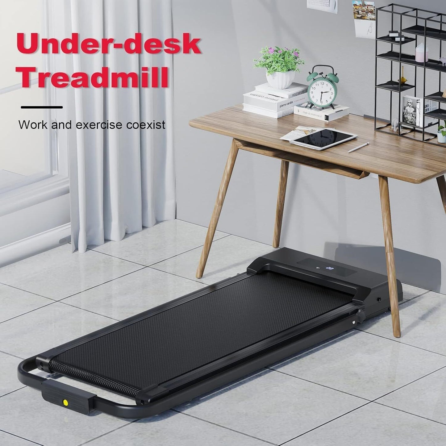 3 in 1 Walking Pad Treadmill Electric Underdesk Smart Running Machine & Holder