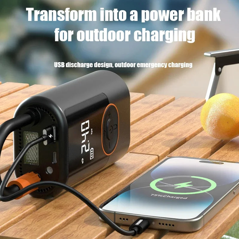 Wireless Car Inflator Pump Mini Portable Air Pump Fast Inflation Boost Electric Air Compressor for Motorcycle Bicycle Ball