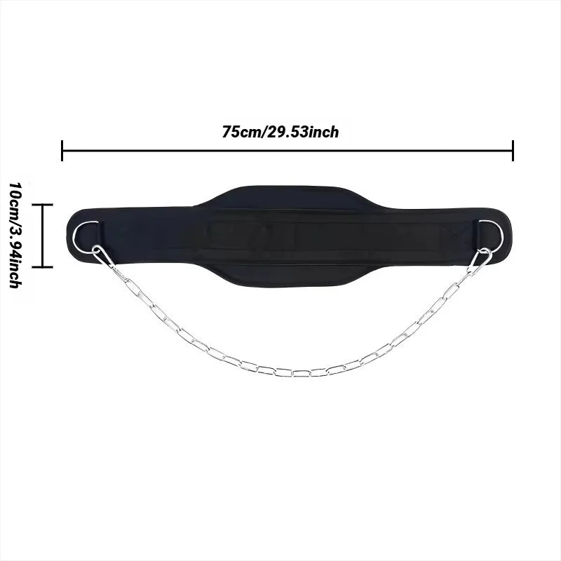 1Pcs New Style Weight Lifting Back Gym with Chain for Fitness Bodybuilding Pull up Strength Training Load Waist Strap Thicken